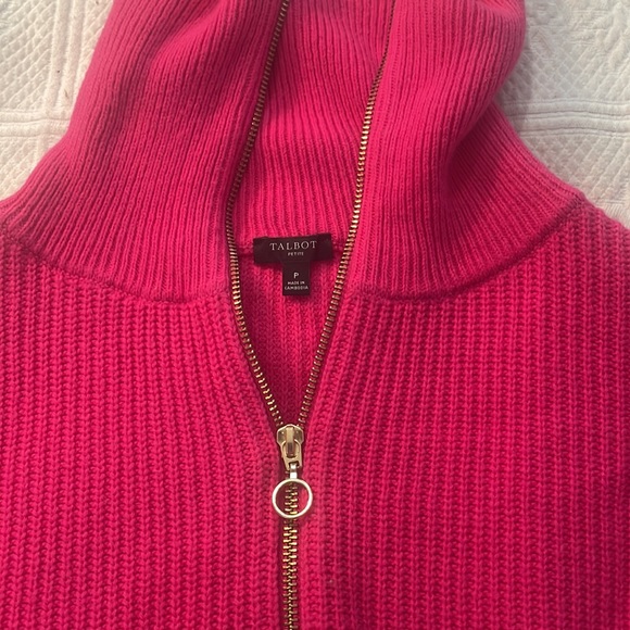 Talbots Petite P pink cotton knit sweater EUC. No stains or piling. - Picture 2 of 4